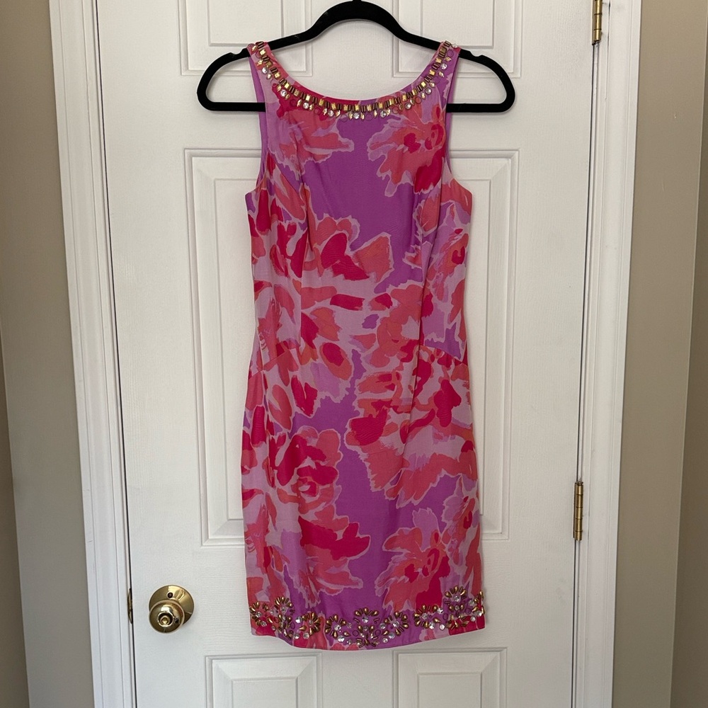 Lilly Pulitzer Pink and Purple Floral Mini Dress